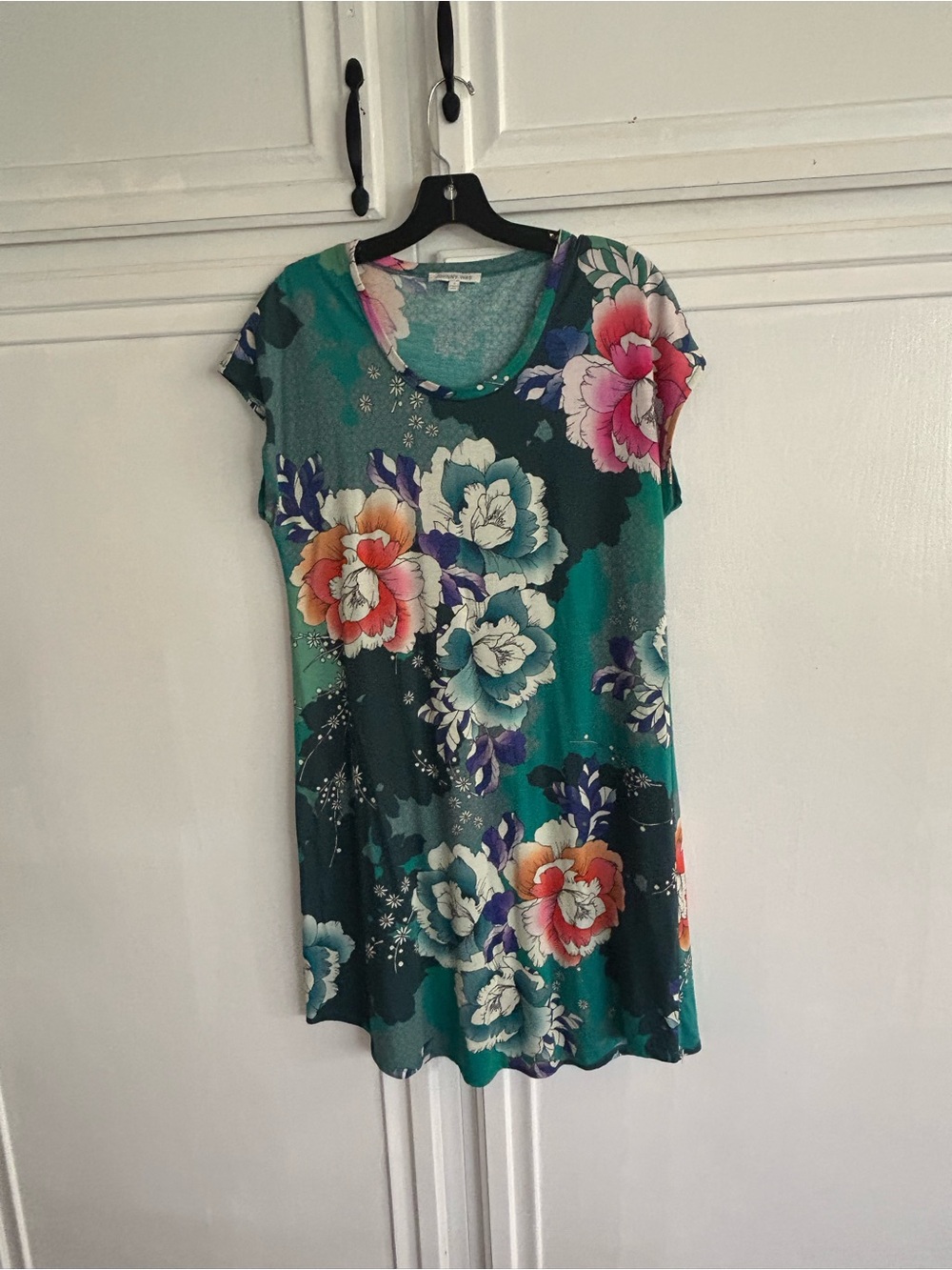 Johnny Was Green Multi Floral Scoop Neck dress